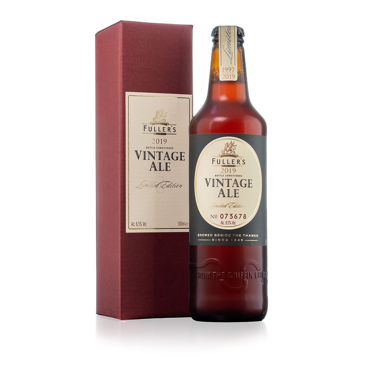 Fuller's Vintage Ale 2019, cerveja, garrafa de 500mL