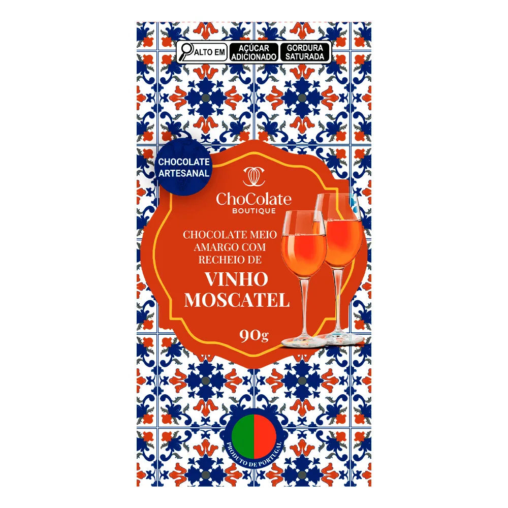 Chocolate Meio Amargo com Recheio de Vinho Moscatel 90g
