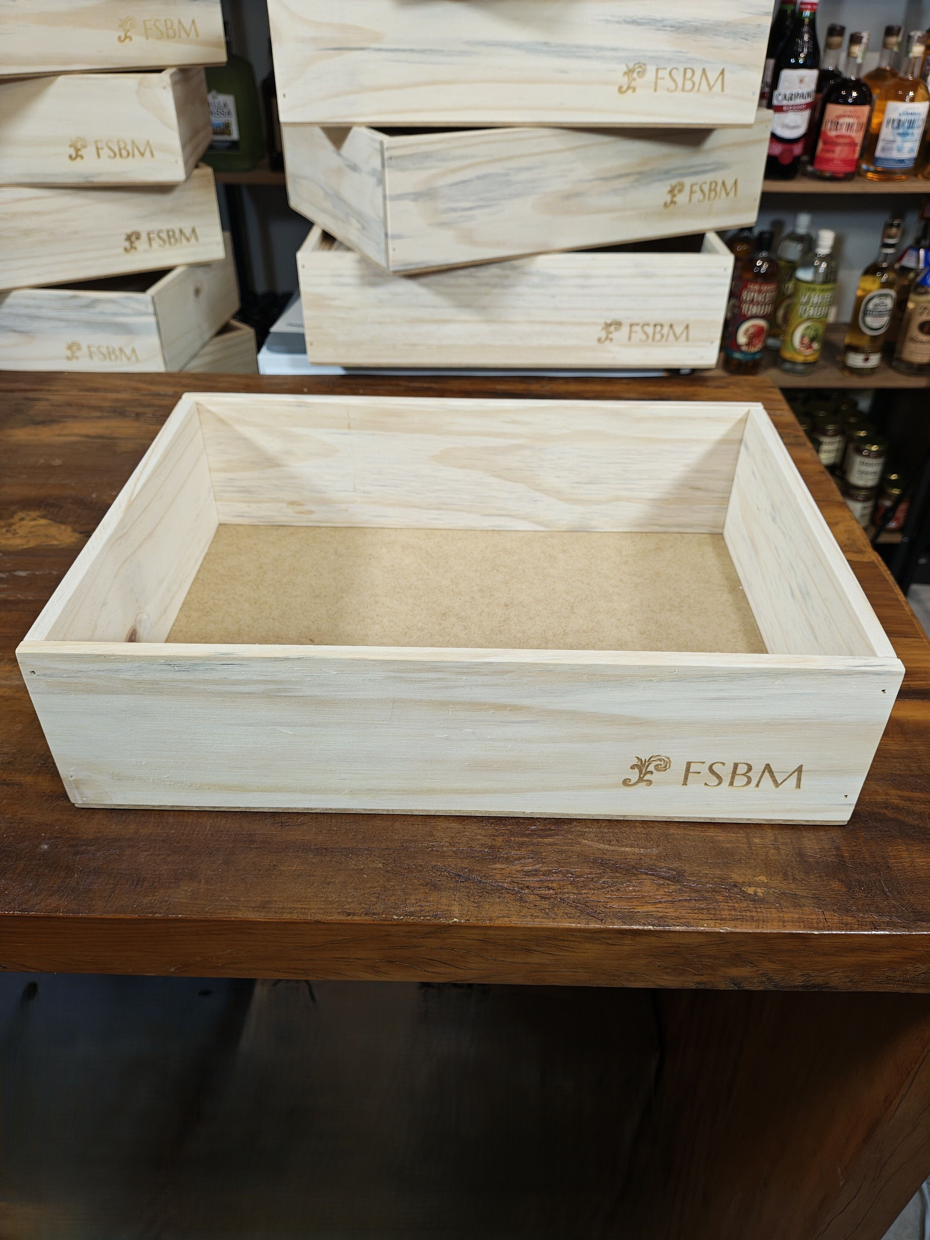 Caixote Box Bandeja Madeira - 25X35
