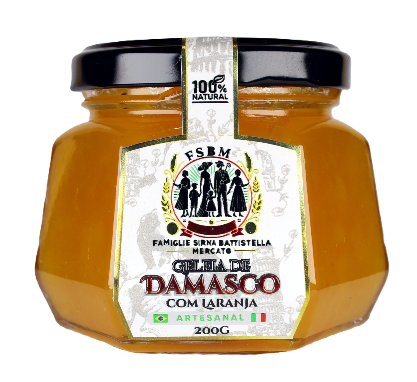 Geleia de Damasco com Laranja Famiglie Sirna Battistella Mercato 200g