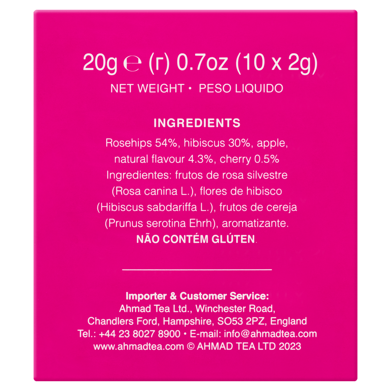CHA EAU AHMAD ROSA MOSQUETA, HIBISCO Y CEREZA 20 G