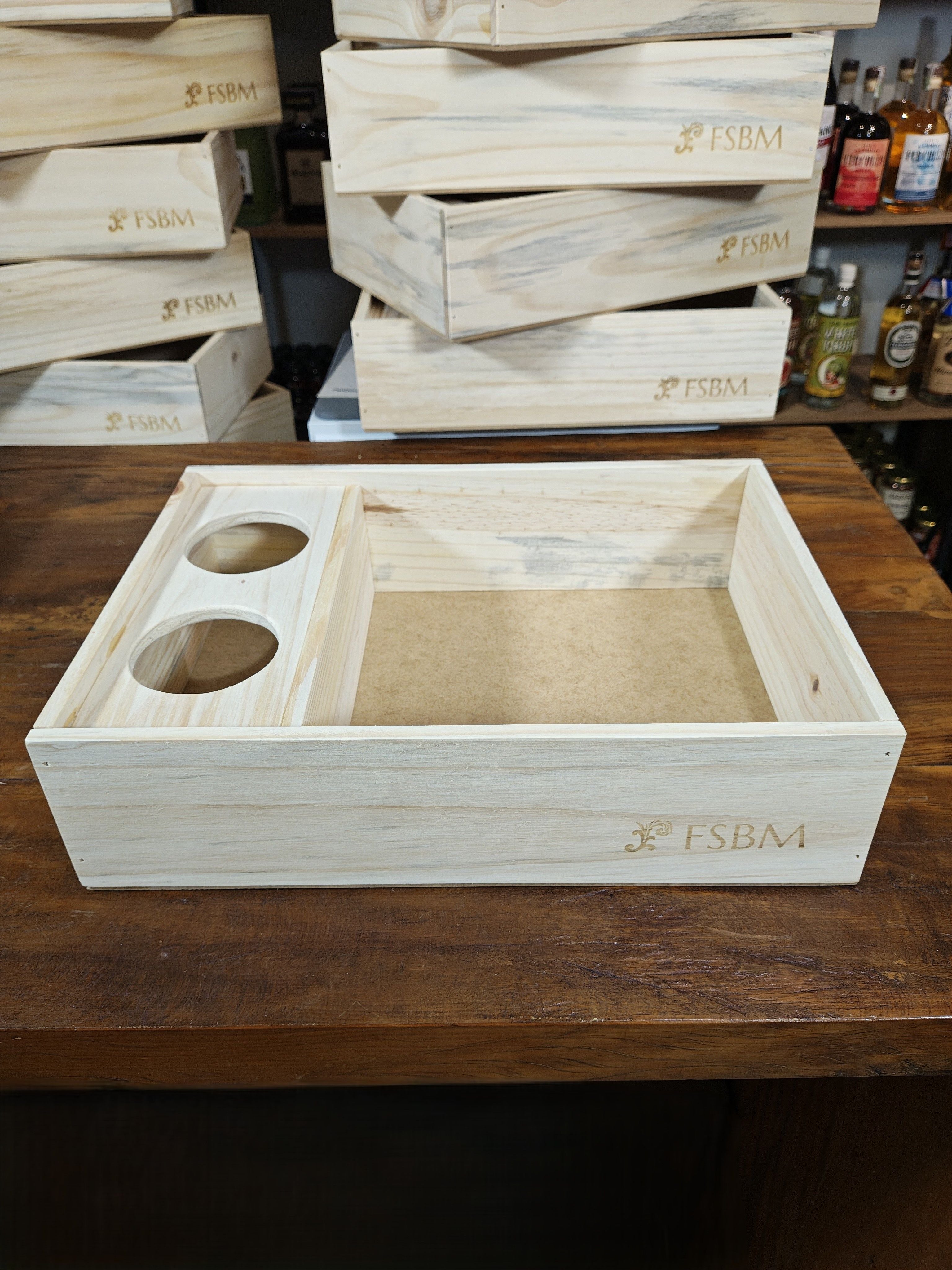 Caixote de Madeira FSBM – Porta Duas Long Necks 25x35