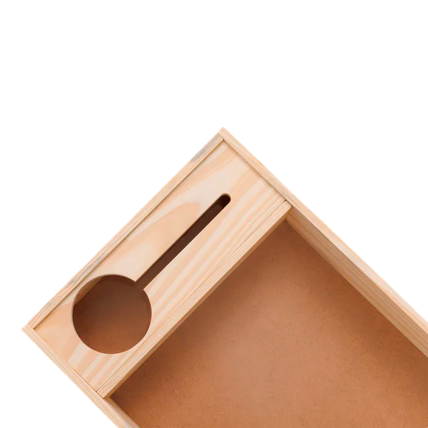 Caixote de Madeira FSBM – Porta Vinho com Encaixe para Taça 30x40