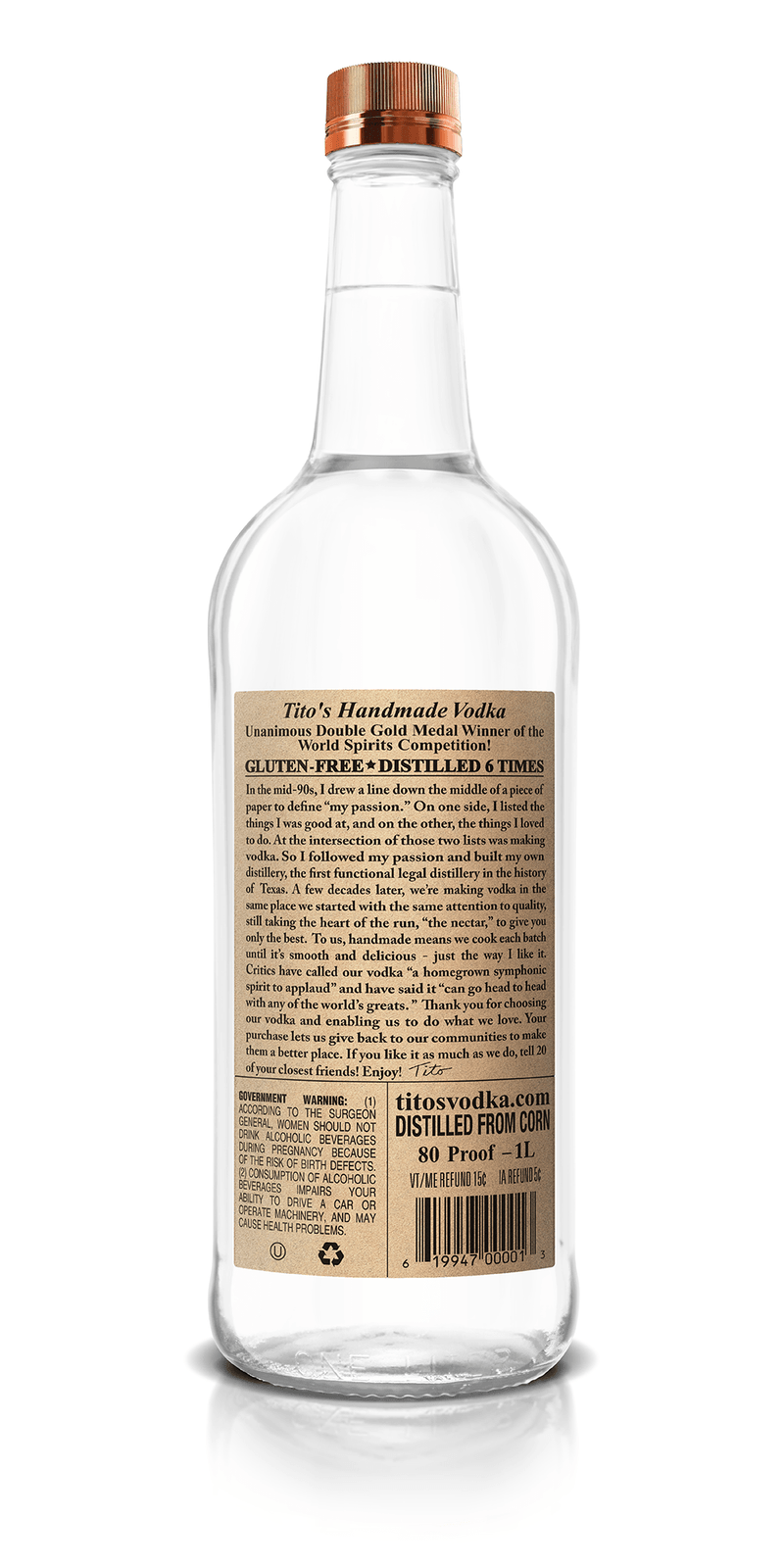 Vodka Tito's Handmade 1L