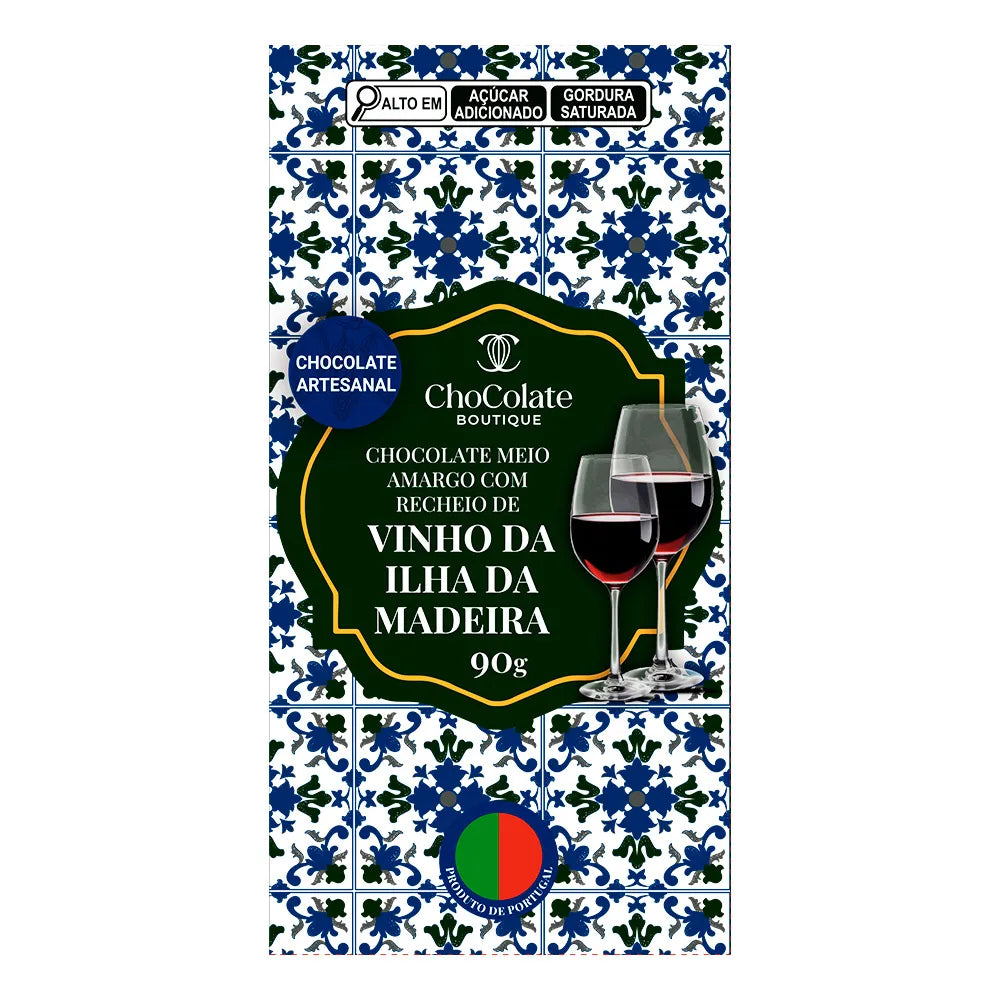 Chocolate Meio Amargo com Recheio de Vinho Madeira 90g
