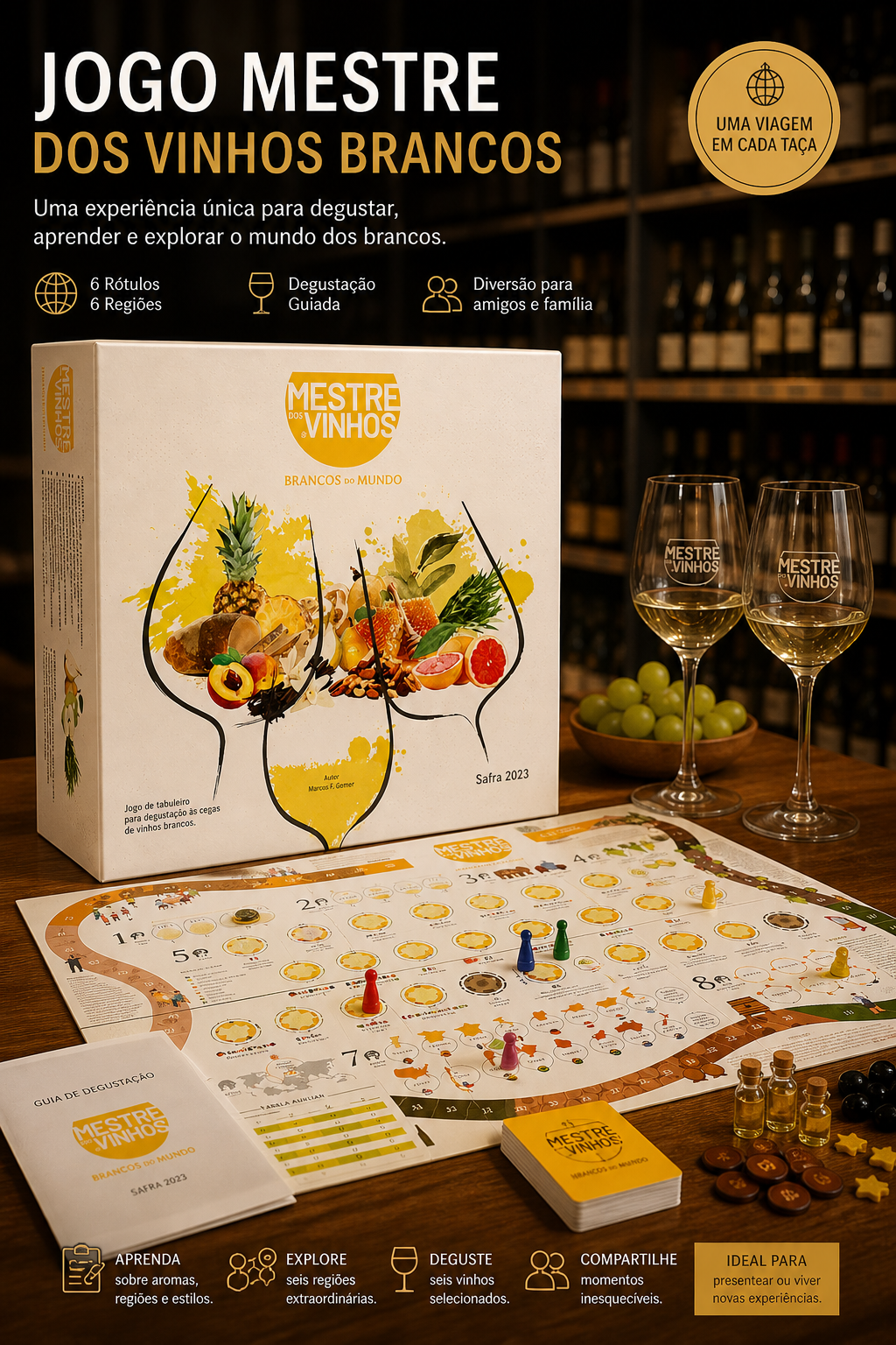 Degustação de Vinhos - Jogo "Mestre dos Vinhos Brancos"
