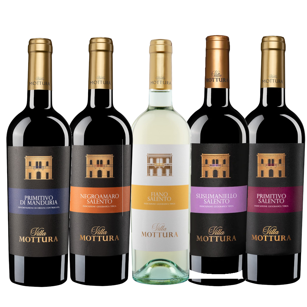 Kit 5 Vinhos Italianos Villa Mottura