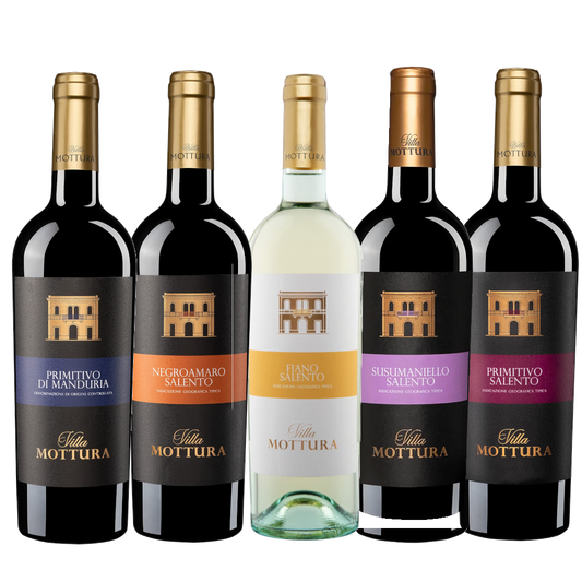 Kit 5 Vinhos Italianos Villa Mottura