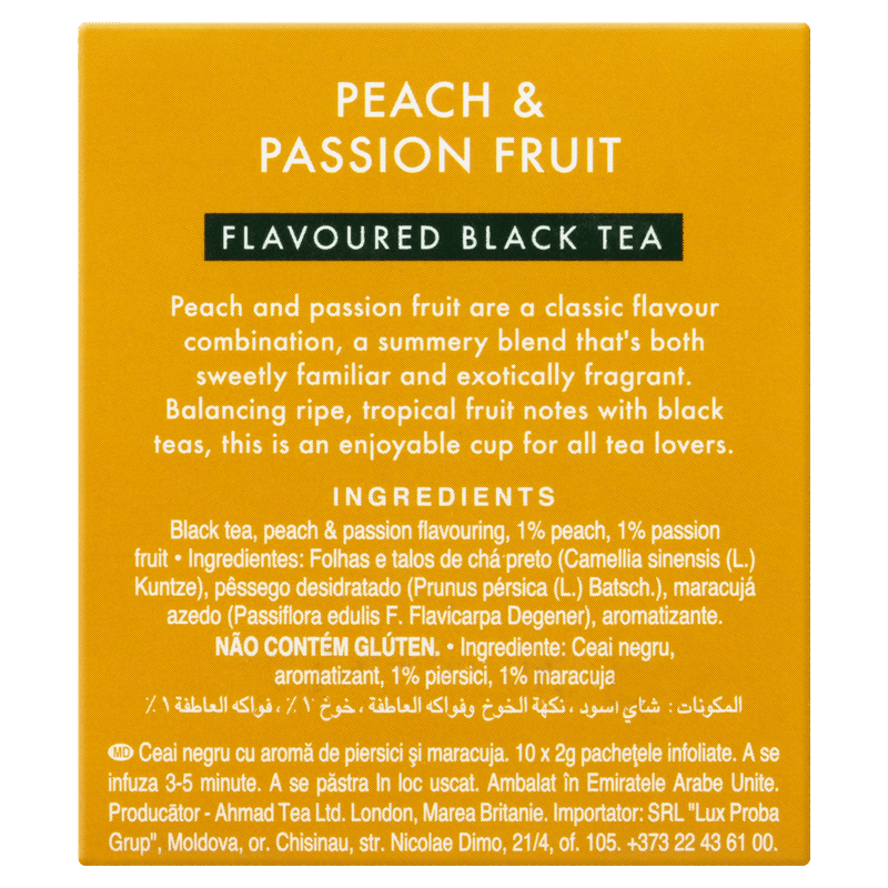 Ahmad Peach & Passion Fruit 20g - Famiglie Sirna Battistella Mercato - AHMAD