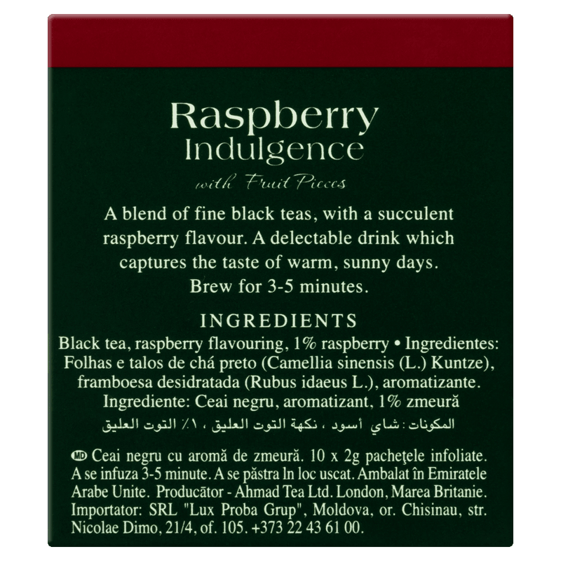 Ahmad Raspberry Indulgence - 20G - Famiglie Sirna Battistella Mercato - AHMAD
