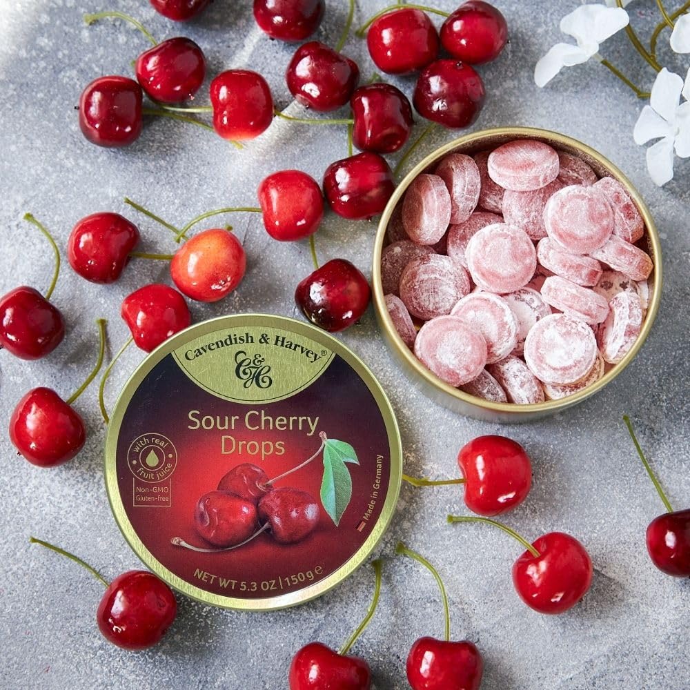 Cavendish & Harvey Sour Cherry Drops 200g - Famiglie Sirna Battistella Mercato - Cavendish & Harvey