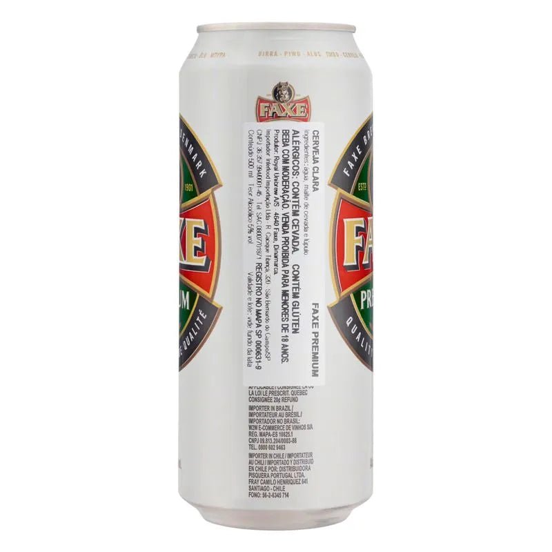 Cerveja Faxe Premium Lager 500ml - Famiglie Sirna Battistella Mercato - Royal Unibrew