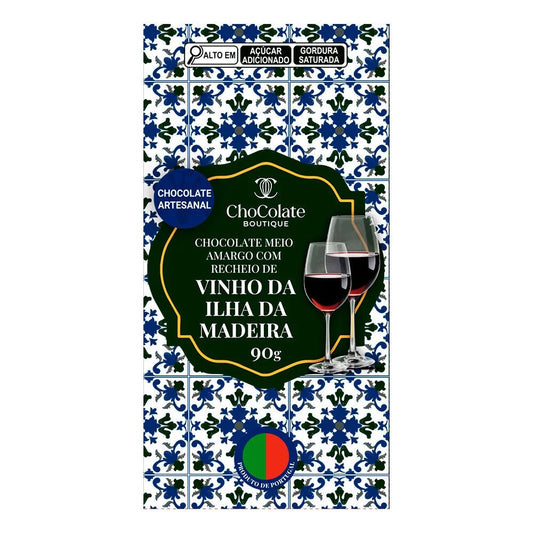 Chocolate Meio Amargo com Recheio de Vinho Madeira 90g - Famiglie Sirna Battistella Mercato - Chocolate Boutique