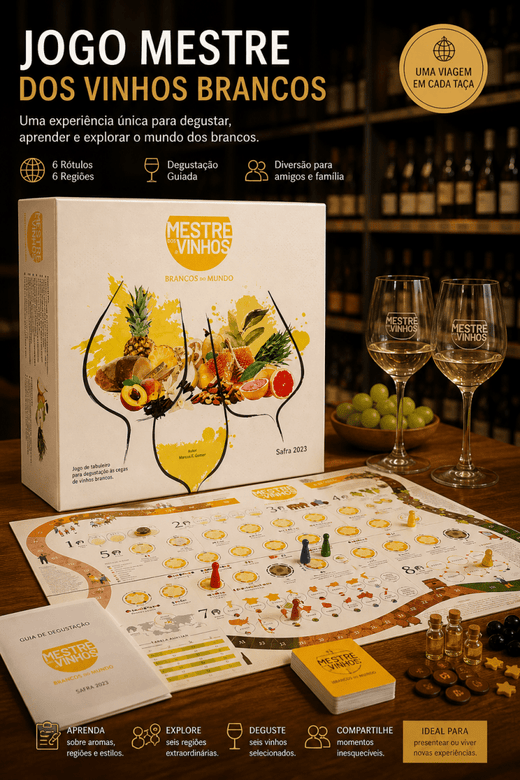 Degustação de Vinhos - Jogo "Mestre dos Vinhos Brancos" - Famiglie Sirna Battistella Mercato - Famiglie Sirna Battistella Mercato