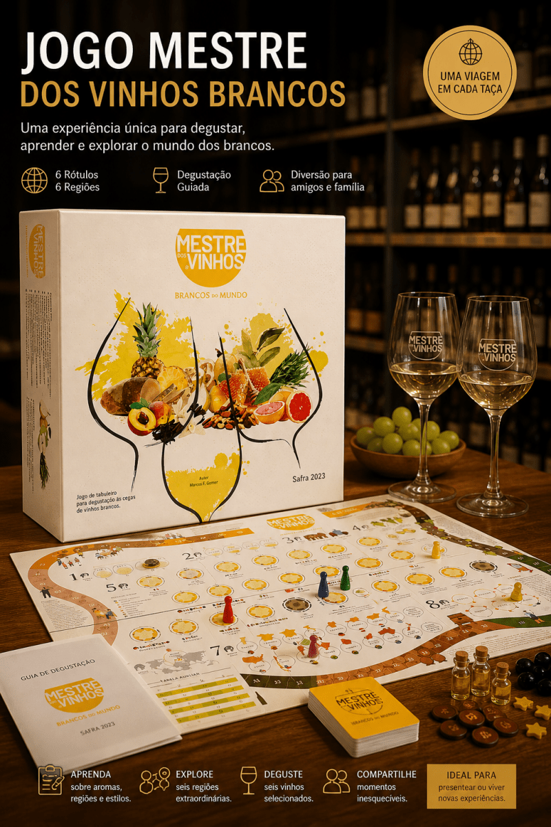 Degustação de Vinhos - Jogo "Mestre dos Vinhos Brancos" - Famiglie Sirna Battistella Mercato - Famiglie Sirna Battistella Mercato