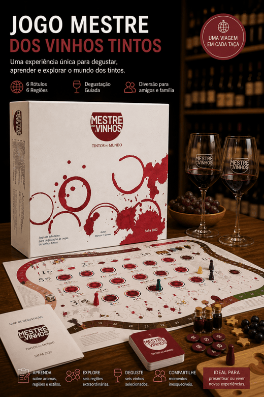 Degustação de Vinhos - Jogo "Mestre dos Vinhos Tintos" - Famiglie Sirna Battistella Mercato - Famiglie Sirna Battistella Mercato