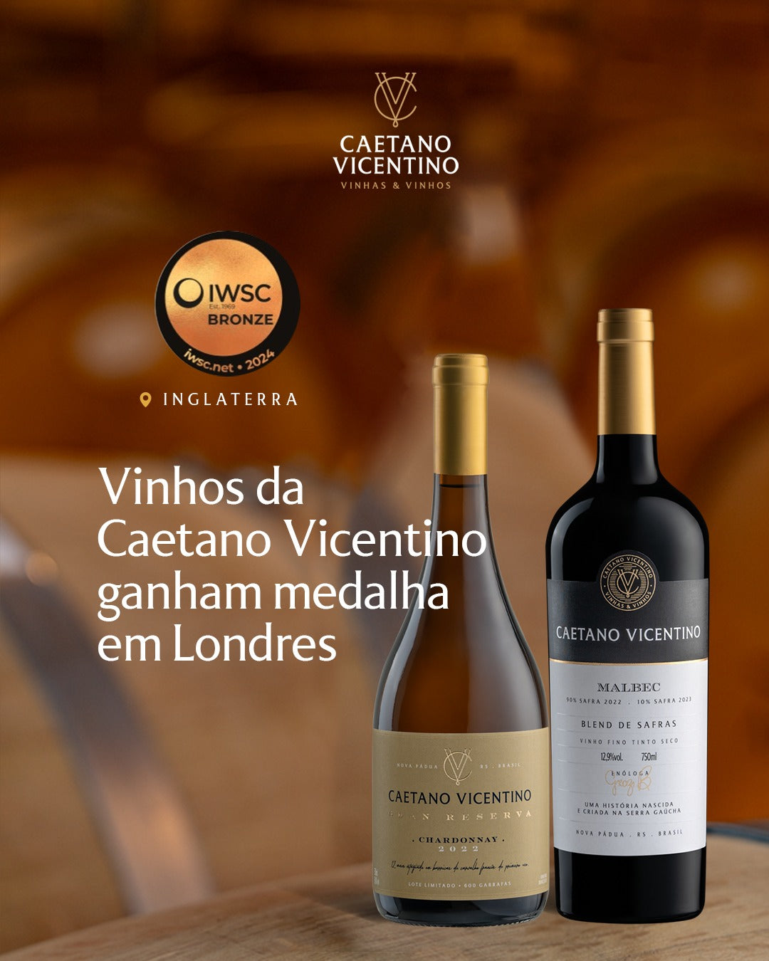 Caetano Vicentino Vinho Branco Gran Reserva Chardonnay 2022