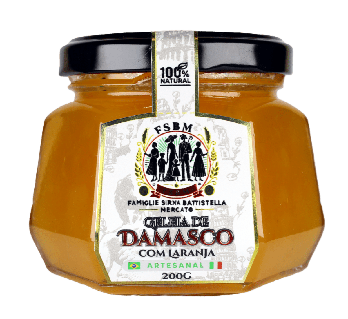 Geleia de Damasco com Laranja Famiglie Sirna Battistella Mercato 200g - Famiglie Sirna Battistella Mercato - Famiglie Sirna Battistella Mercato