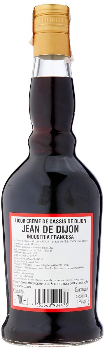 Licor Jean de Dijon Creme de Cassis 700ml - Famiglie Sirna Battistella Mercato - Jean de Dijon,