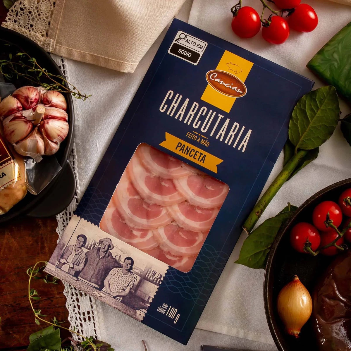Pancetta Fatiada Cancian 100g - Famiglie Sirna Battistella Mercato - Famiglie Sirna Battistella Mercato