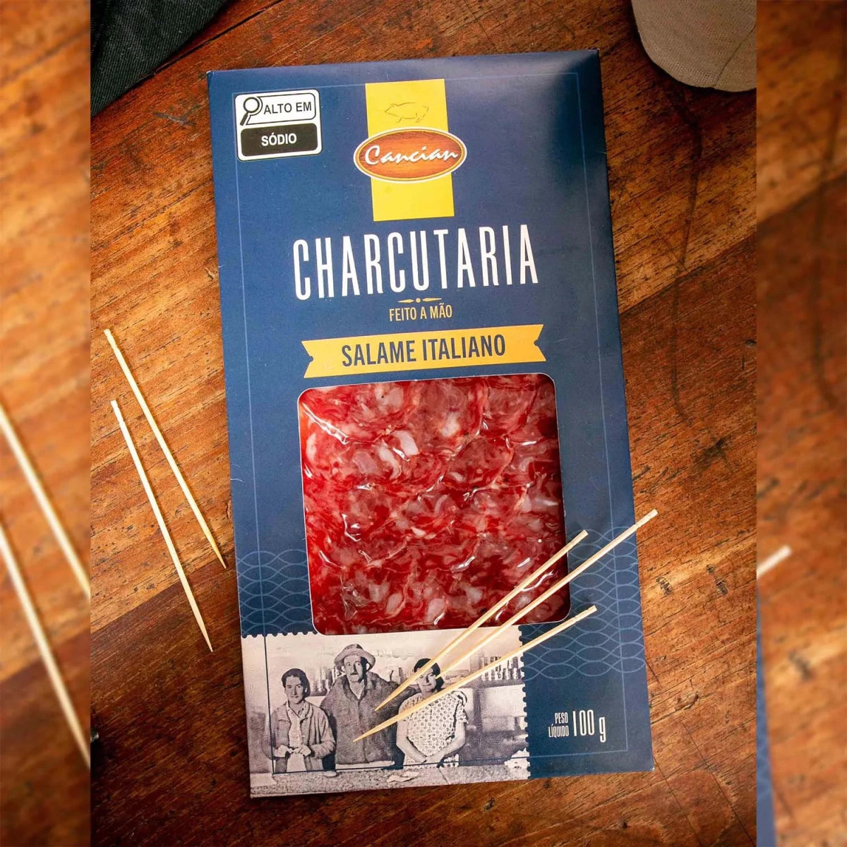 Salame Tipo Italiano Fatiado – Cancian 100g - Famiglie Sirna Battistella Mercato - Cancian