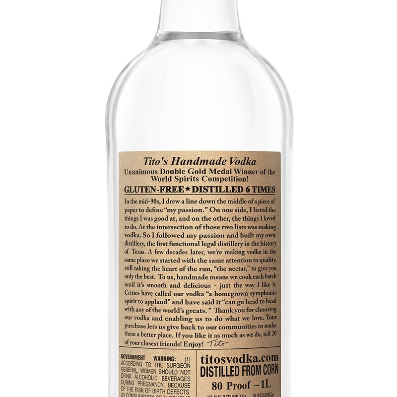 Vodka Tito's Handmade 1L - Famiglie Sirna Battistella Mercato - Tito's Handmade Vodka